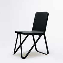 Moderner Stuhl / Aluminium / schwarz / weiß