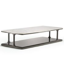Moderner Couchtisch / Holz / Marmor / rechteckig