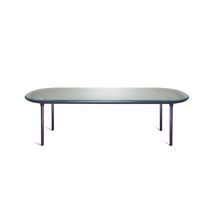 Moderner Esstisch / Glas / lackierter Stahl...