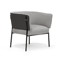 Moderner Sessel / Leder / lackiertes Metall...