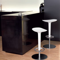 Moderner Barhocker / Leder / Stoff / Edelstahl