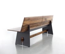 Gartenbank / modern / aus Teakholz / HPL