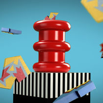 Moderner Hocker / Technopolymer / zentrales...