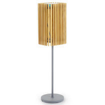 Stehleuchte / Aluminium / Teakholz / modern