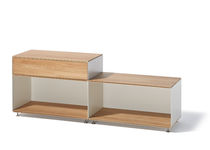 Niedriges Regal / modern / aus Eiche / Stahlblech