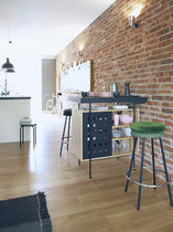 Moderner Barhocker / Leder / Stahl