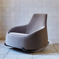 Moderner Sessel / Leder / Stoff / wippend