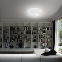 Moderne Deckenleuchte / rund / Glas / Metall