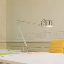 Tischlampe / Edelstahl / Glas / modern