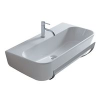 Wand-Waschbecken / Keramik / rechteckig...