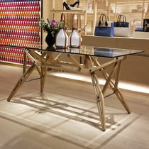 Moderner Tisch / Glas / Marmor / Verbundwerkstoff
