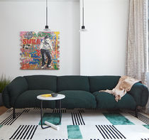 Modernes Sofa / grün / gelb / grau