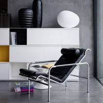 Moderner Sessel / Leder / Stahl / Polyurethan