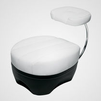 Moderner Hocker / Leder / Gestell aus rostfreiem...