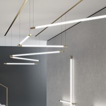 Hängeleuchte / LED / linear / Messing