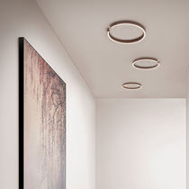 Moderne Deckenleuchte / rund / Glas / Aluminium
