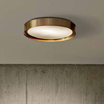 Moderne Deckenleuchte / rund / Glas / Metall