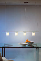 Hängelampe / Glas / Edelstahl / modern