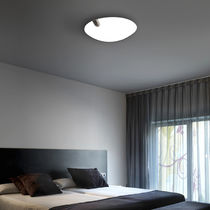 Moderne Deckenleuchte / rund / Glas / Stahl