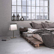 Tischlampe / Stahl / Stoff / modern