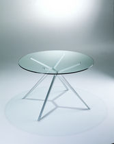 Moderner Tisch / Glas / rund
