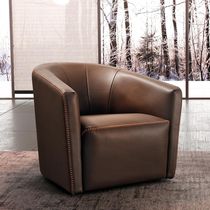 Moderner Sessel / Leder / braun