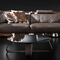 Moderner Couchtisch / Edelstahl / Leder...