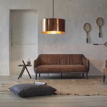 Modernes Sofa / Stoff / Leder / 2-Personen