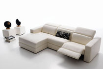 Modernes Sofa / Leder / Stoff / 2-Personen