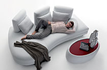 Modulsofa / modern / Leder / Stoff