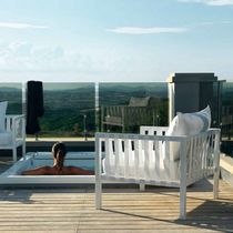 Moderner Sessel / Stoff / Metall / Garten