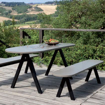 Gartenbank / modern / aus Sperrholz / verzinkter...
