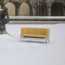 Modernes Sofa / Leder / Metall / 2-Personen