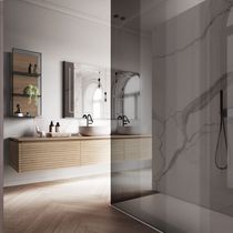 Moderner Badezimmer-Schrank / Eiche / mattlackiertes...