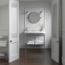 Waschbecken-Unterbau / Chrom / Glas