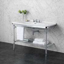 Waschbecken-Unterbau / Chrom / Glas