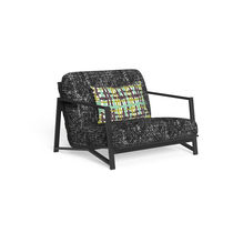Moderner Sessel / Stoff / Aluminium / mit...