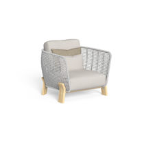 Moderner Sessel / Stoff / Holz / Kordel