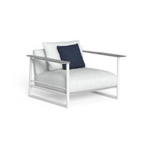 Moderner Sessel / Stoff / Aluminium / Marmor