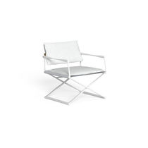 Moderner Sessel / Leder / Aluminium / mit...