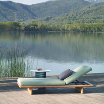 Moderne Liege / Stoff / Teakholz / Aluminium