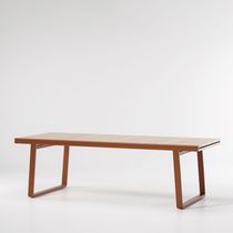Moderner Esstisch / Holz / Aluminium / Marmor