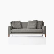 Modernes Sofa / Stoff / Leder / 2-Personen
