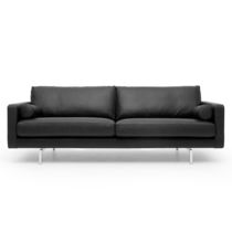 Modernes Sofa / Stoff / Leder / 2-Personen
