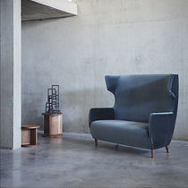 Modernes Sofa / Stoff / Leder / 2-Personen