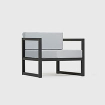Moderner Sessel / Aluminium / Kufen / Garten