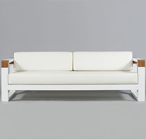 Modernes Sofa / Garten / Sunbrella® / Holz