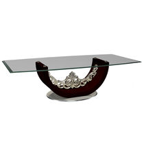 Stil-Couchtisch / Glas / Gestell aus poliertem...