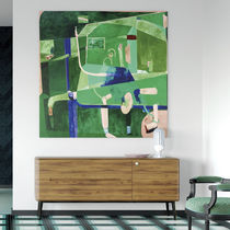 Modernes Sideboard / Holzfurnier / polierter...