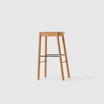 Moderner Hocker / aus Eiche / Stahl